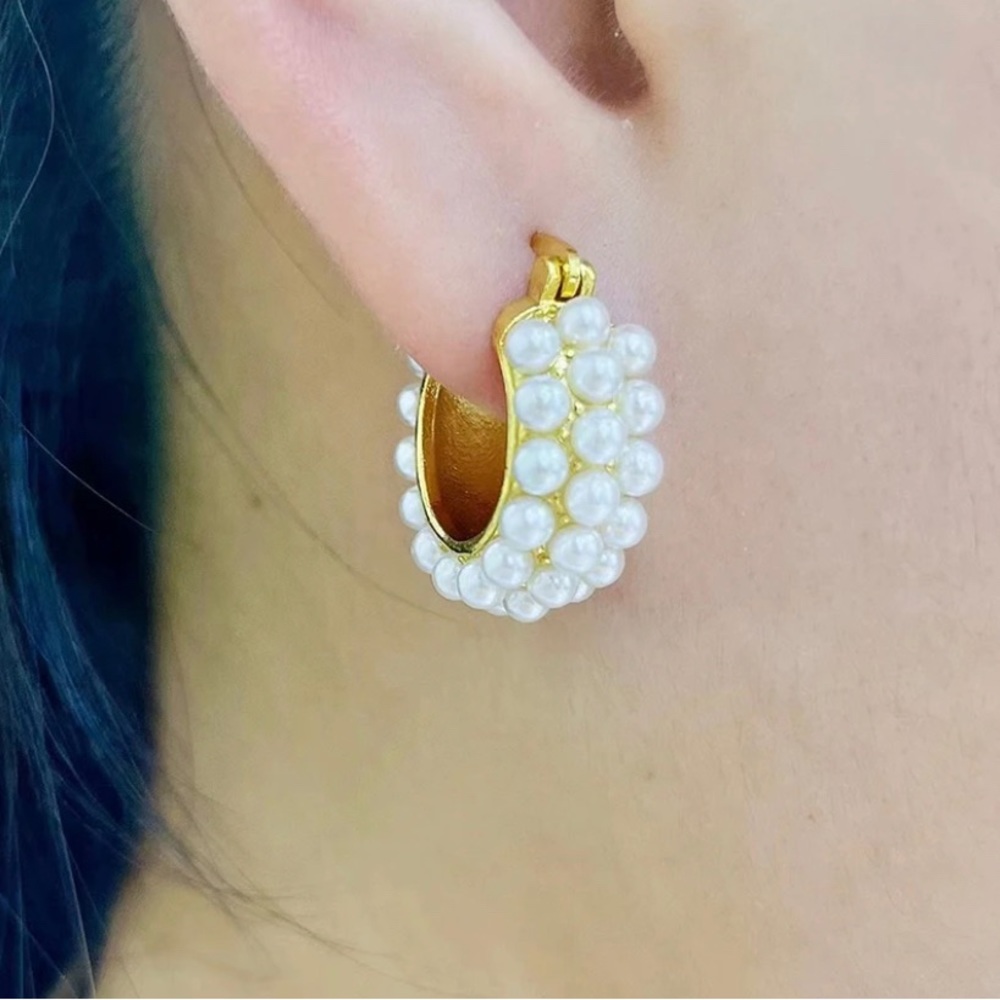 18K Gold Plated Brass Hoop Earrings
